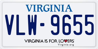 VA license plate VLW9655