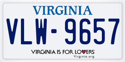 VA license plate VLW9657