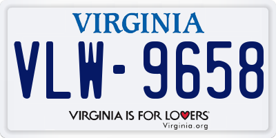 VA license plate VLW9658