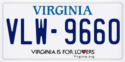 VA license plate VLW9660