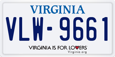 VA license plate VLW9661