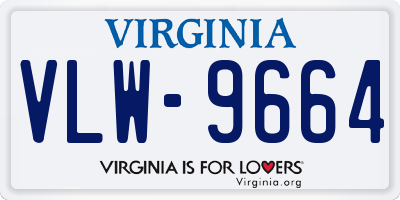 VA license plate VLW9664