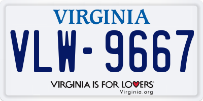 VA license plate VLW9667