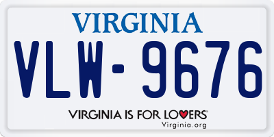 VA license plate VLW9676