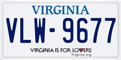 VA license plate VLW9677