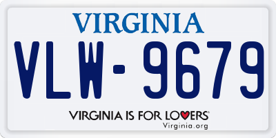 VA license plate VLW9679