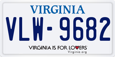 VA license plate VLW9682