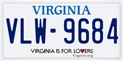 VA license plate VLW9684