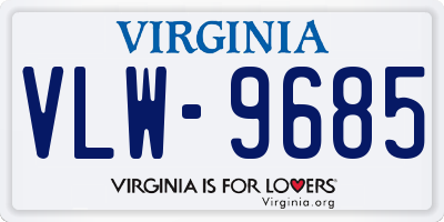 VA license plate VLW9685