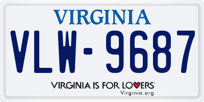 VA license plate VLW9687