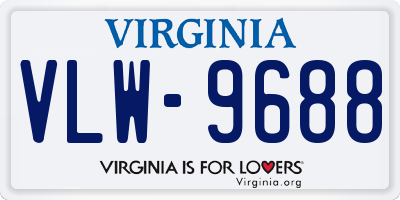 VA license plate VLW9688