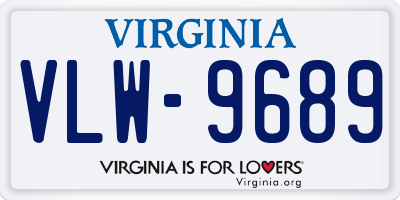 VA license plate VLW9689