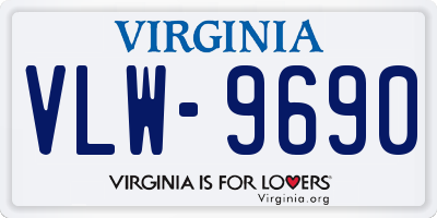 VA license plate VLW9690