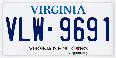 VA license plate VLW9691