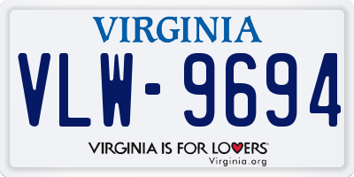 VA license plate VLW9694