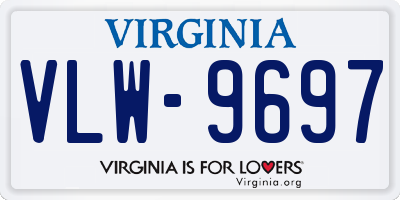 VA license plate VLW9697