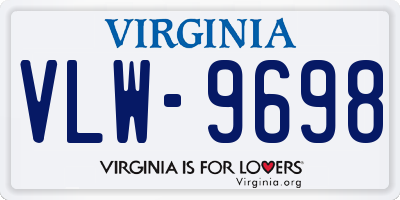 VA license plate VLW9698