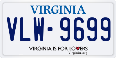 VA license plate VLW9699