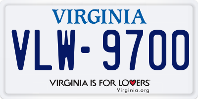 VA license plate VLW9700