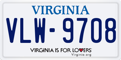 VA license plate VLW9708