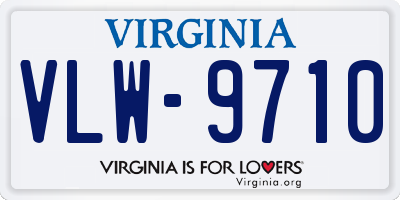 VA license plate VLW9710