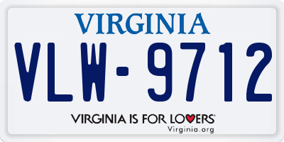 VA license plate VLW9712