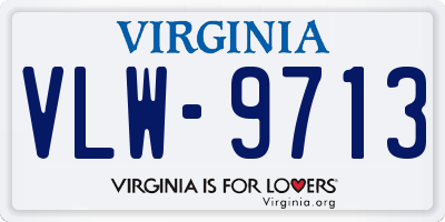 VA license plate VLW9713