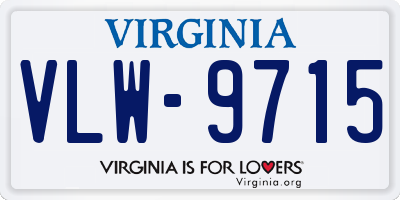 VA license plate VLW9715