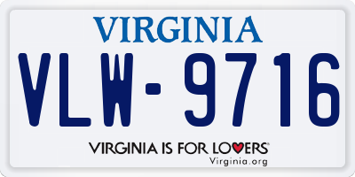 VA license plate VLW9716