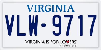 VA license plate VLW9717