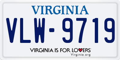 VA license plate VLW9719