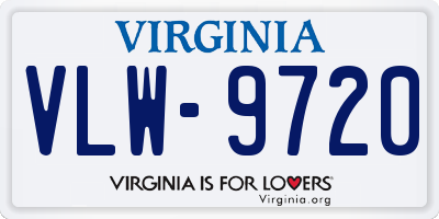 VA license plate VLW9720