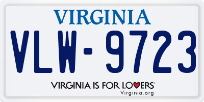 VA license plate VLW9723