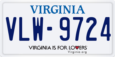 VA license plate VLW9724