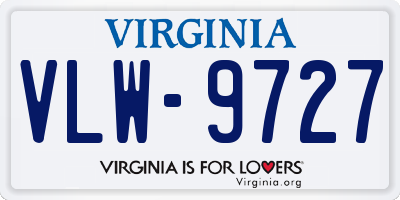 VA license plate VLW9727