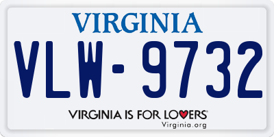 VA license plate VLW9732