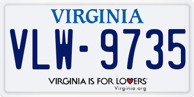 VA license plate VLW9735