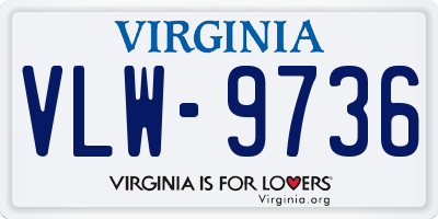 VA license plate VLW9736