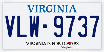 VA license plate VLW9737