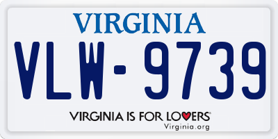 VA license plate VLW9739