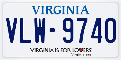 VA license plate VLW9740