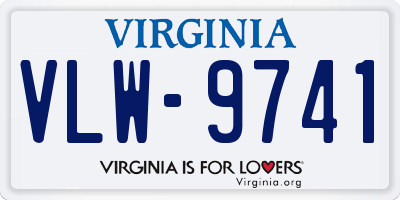 VA license plate VLW9741