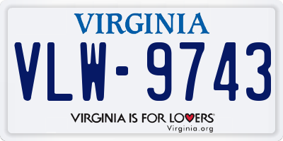 VA license plate VLW9743