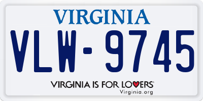 VA license plate VLW9745