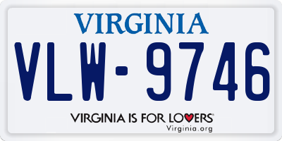 VA license plate VLW9746