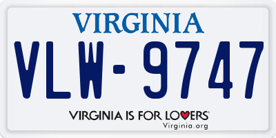 VA license plate VLW9747