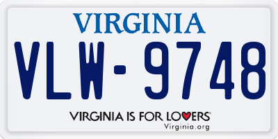 VA license plate VLW9748