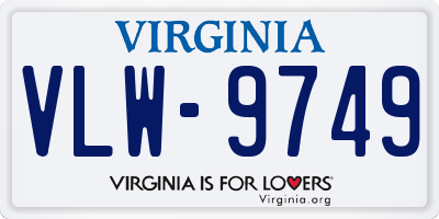 VA license plate VLW9749