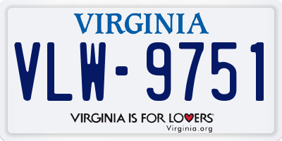 VA license plate VLW9751