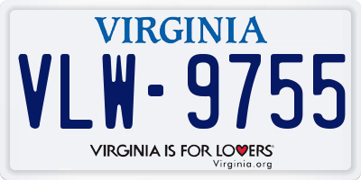 VA license plate VLW9755